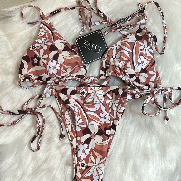 Zaful Other - NWT Zaful Floral 2 Piece String Bikini